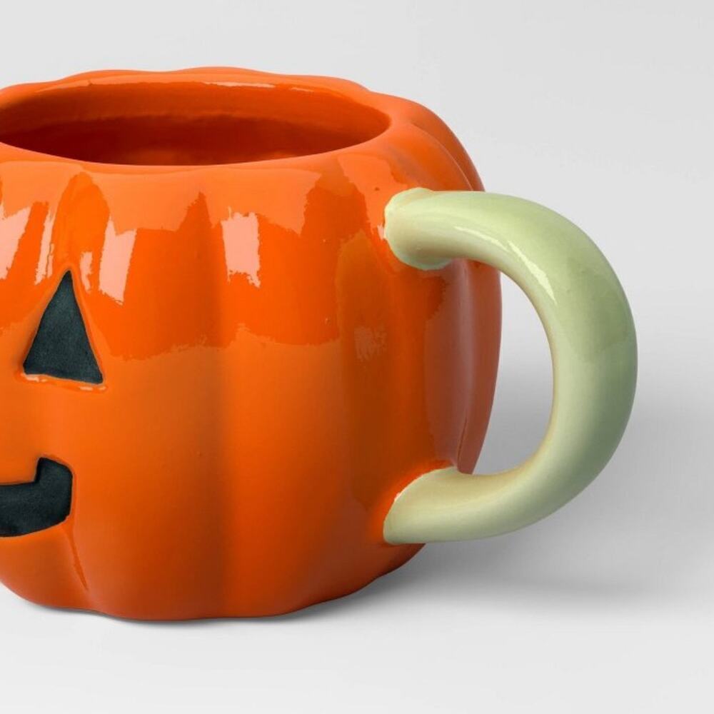 NWT Pumpkin Jack O Lantern Figural Halloween Mug with Lid 9.5 oz Hyde and Eek - Picture 4 of 4